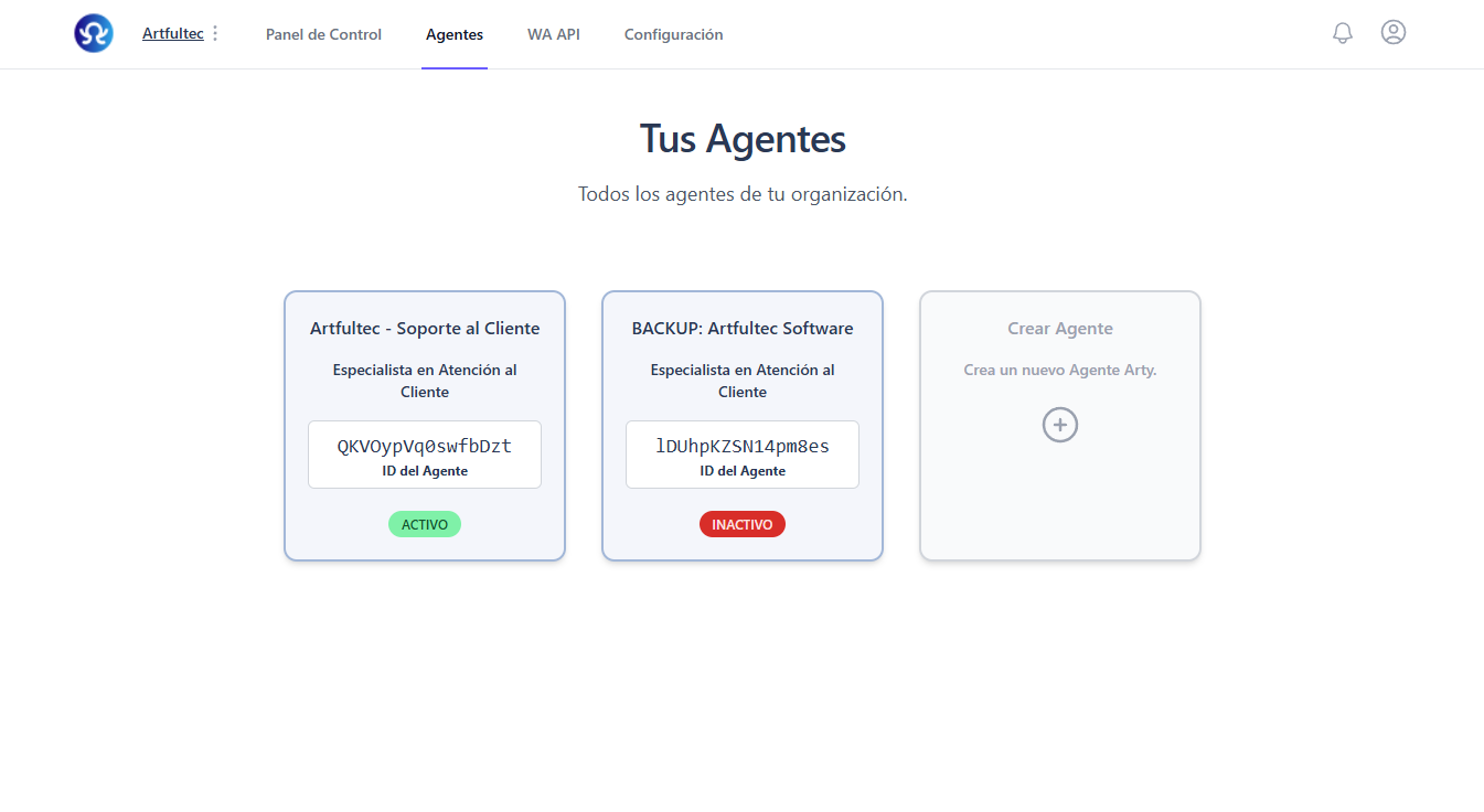 Arty Agents Dashboard